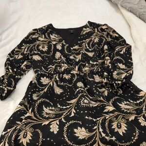 Ann Taylor Factory Black and Cream Floral Dress